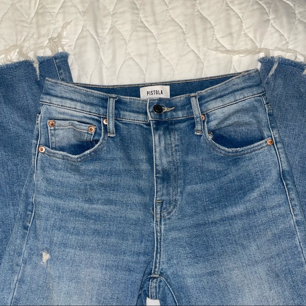 PISTOLA High Rise Cropped Boot cut Jeans
